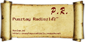 Pusztay Radiszló névjegykártya